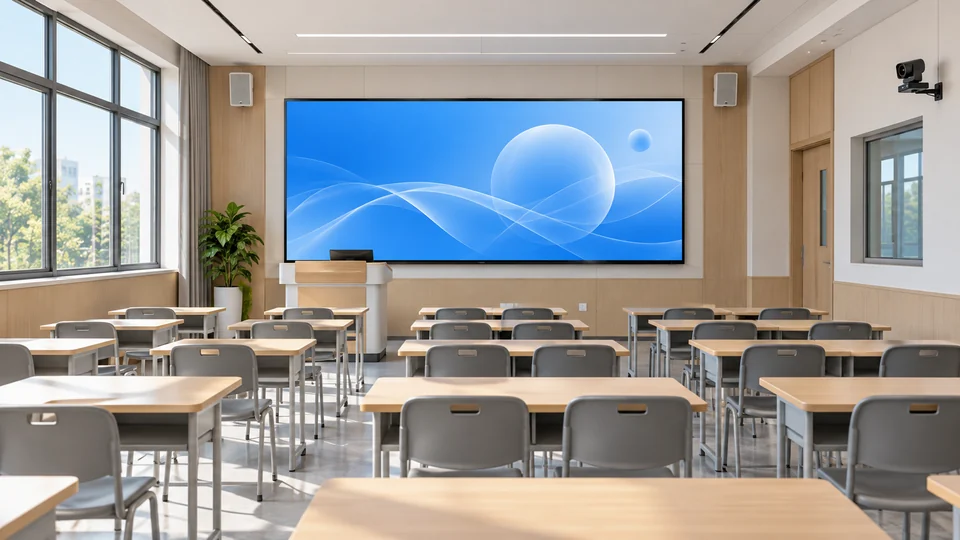 智慧教室教学显示与录播摄像应用示意